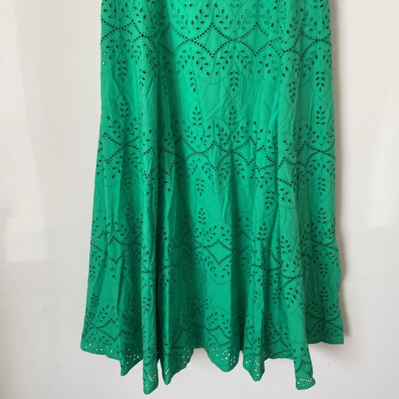 Sézane Ladya green eyelet open back midi dress 2 NWT - Picture 3 of 7